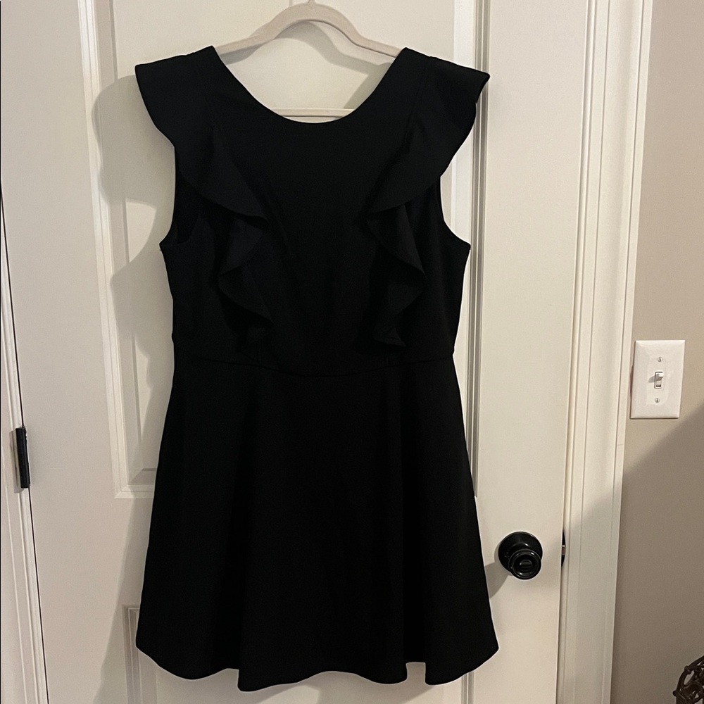 Francesca's Collections Black Ruffle Mini Dress